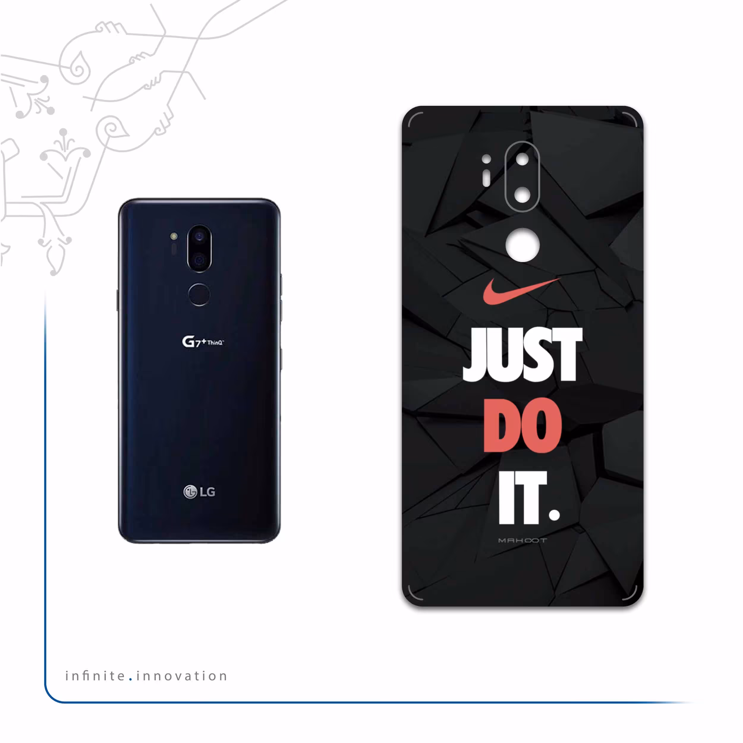 برچسب پوششی ماهوت مدل NIKE-Logo مناسب برای گوشی موبایل ال جی G7 PLUS THINQ