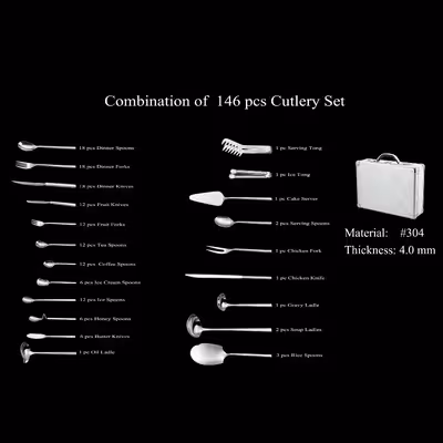 سرویس قاشق و چنگال 146 پارچه جی فی نی مدل DA063