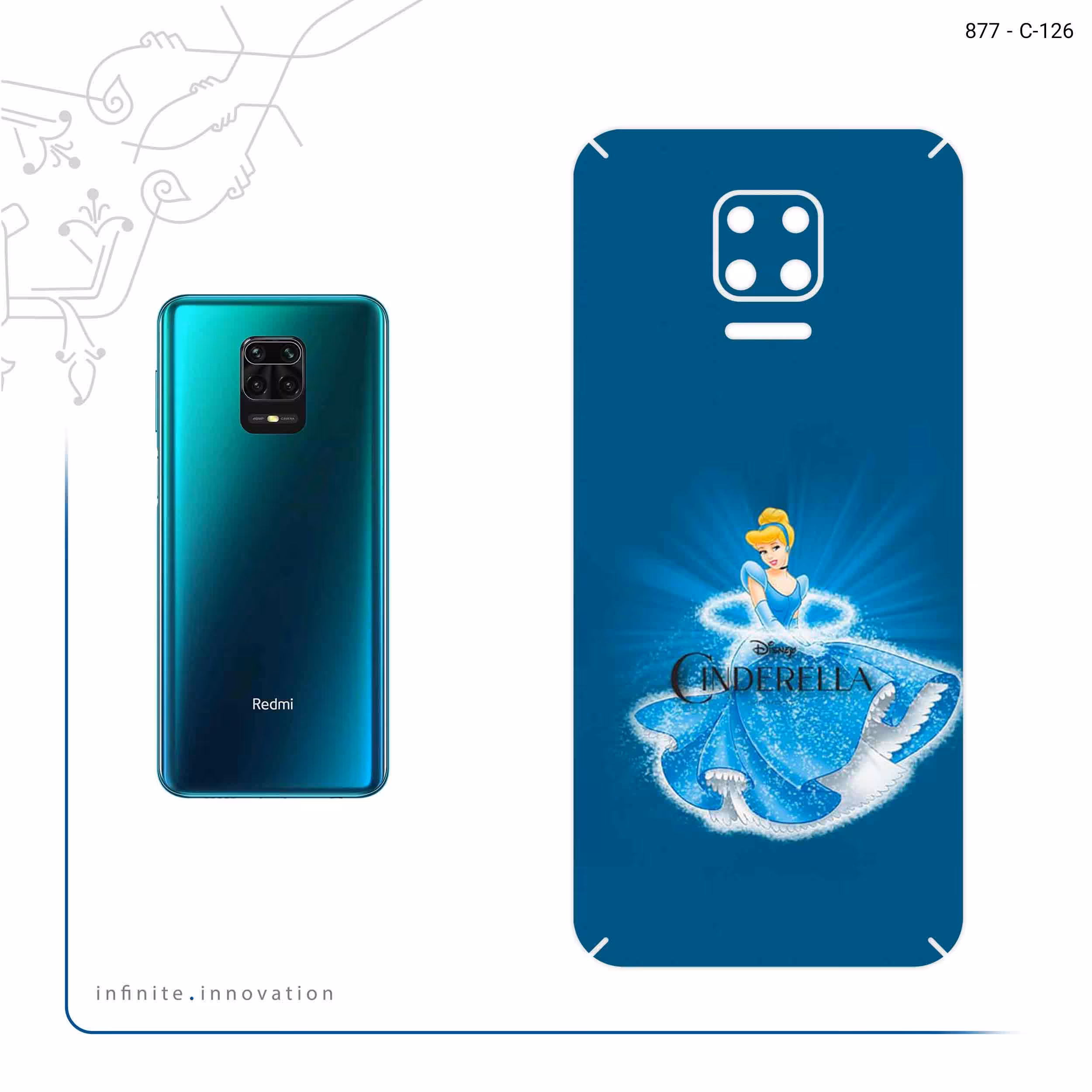 برچسب پوششی ماهوت مدل Cinderella مناسب برای گوشی موبایل شیائومی Redmi Note 9S