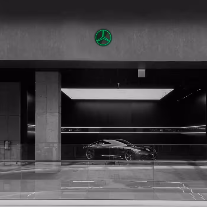 چراغ دیواری نئون دیزاین طرح Benz-BL_GR