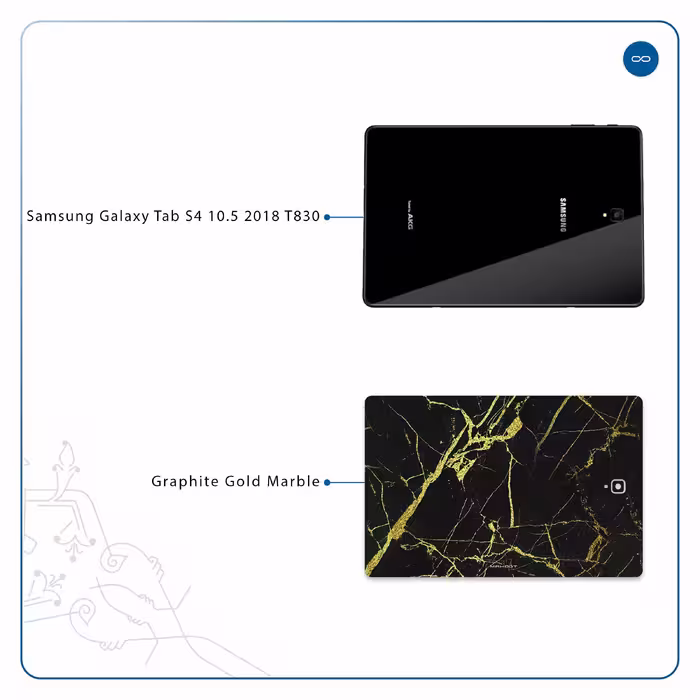 برچسب پوششی ماهوت مدل Graphite-Gold-Marble مناسب برای تبلت سامسونگ Galaxy Tab S4 10.5 2018 T830