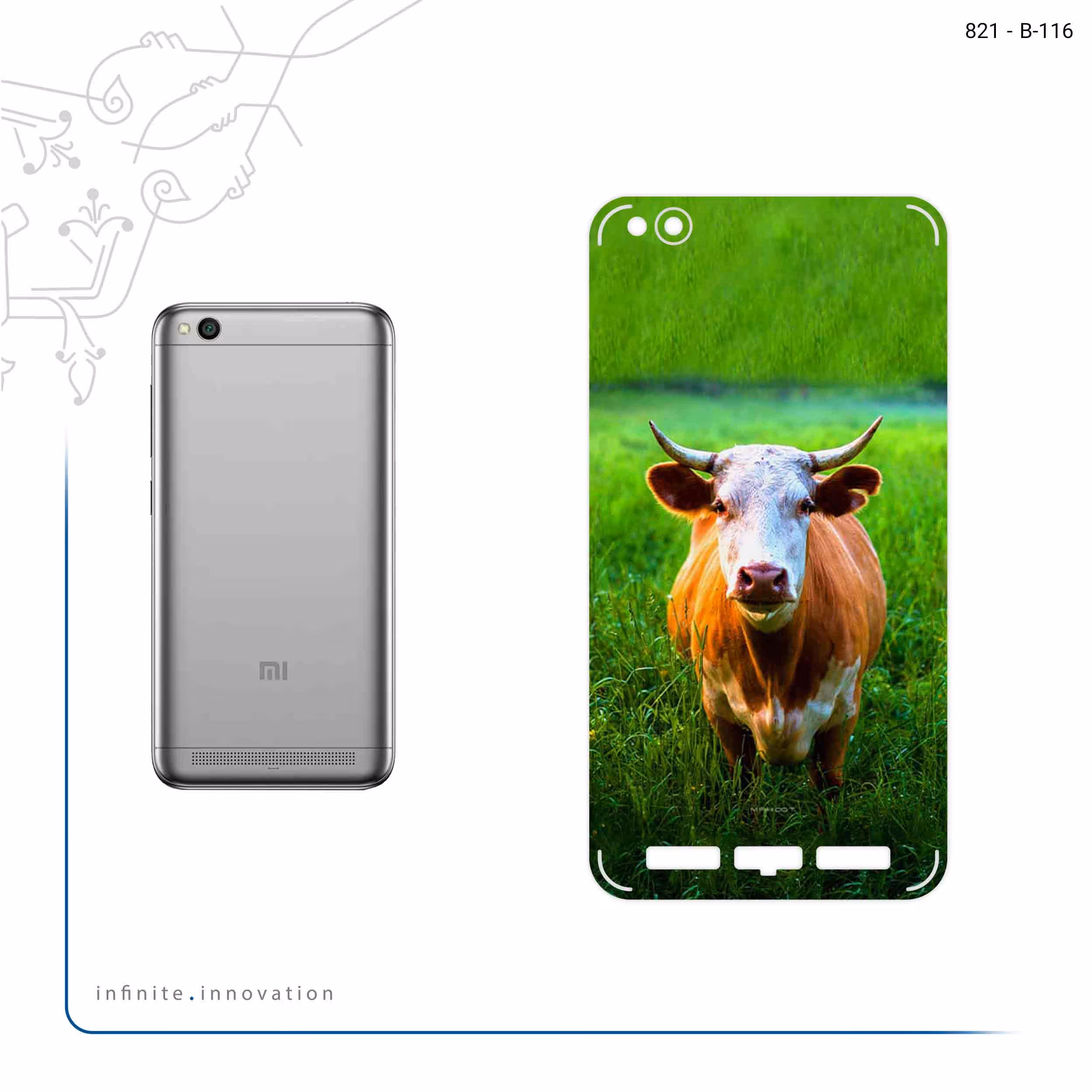 برچسب پوششی ماهوت مدل Cow مناسب برای گوشی موبایل شیائومی Redmi 5A
