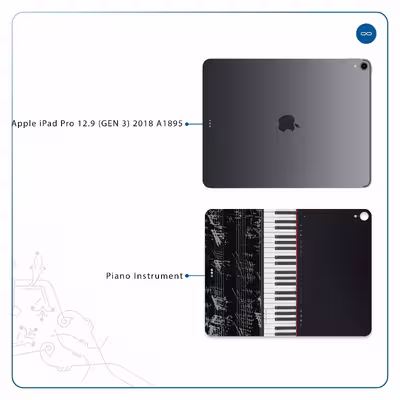 برچسب پوششی ماهوت مدل Piano-Instrument مناسب برای تبلت اپل iPad Pro 12.9 (GEN 3) 2018 A1895