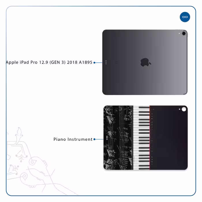 برچسب پوششی ماهوت مدل Piano-Instrument مناسب برای تبلت اپل iPad Pro 12.9 (GEN 3) 2018 A1895