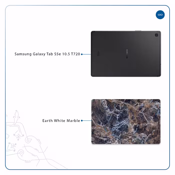 برچسب پوششی ماهوت مدل Earth-White-Marble مناسب برای تبلت سامسونگ Galaxy Tab S5e 10.5 2019 T720