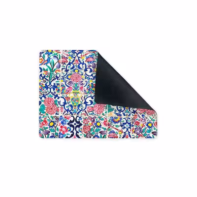 ماوس پد ترمه طراحان ایده مدل کاشی گل و مرغ کد cfp1298 