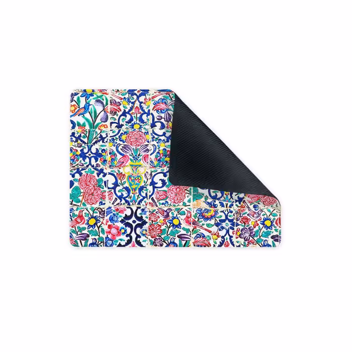 ماوس پد ترمه طراحان ایده مدل کاشی گل و مرغ کد cfp1298 