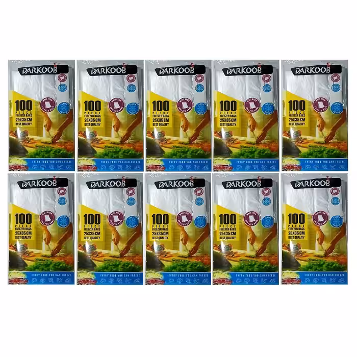کیسه فریزر دارکوب مدل چسبی 10 بسته 100 عددی