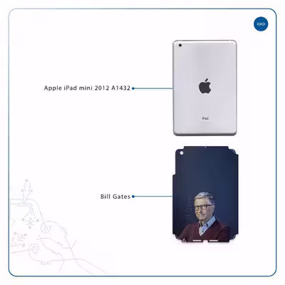 برچسب پوششی ماهوت مدل Bill Gates مناسب برای تبلت اپل iPad mini 2012 A1432