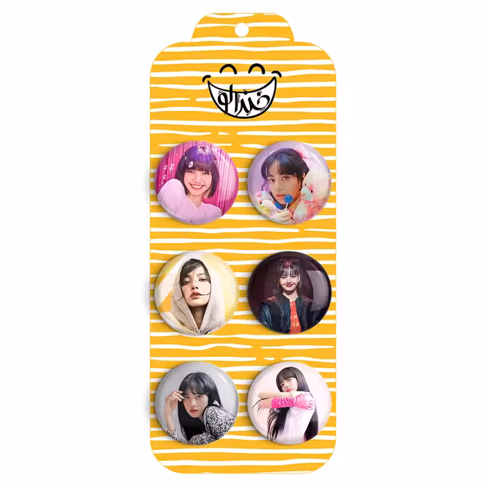 پیکسل خندالو طرح لیسا گروه موسیقی بلک پینک کد 226A مجموعه 6 عددی