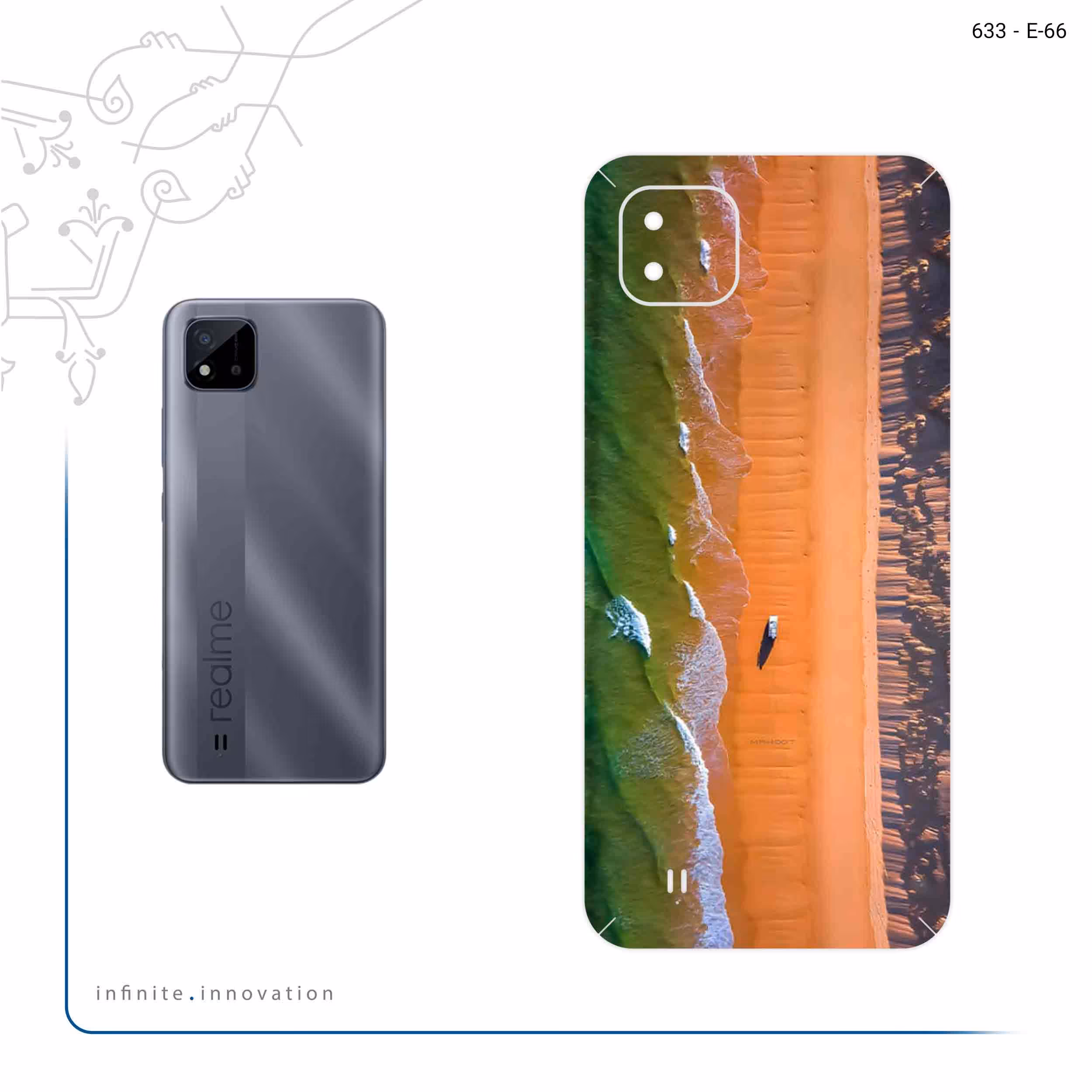 برچسب پوششی ماهوت مدل Beach and Green Sea مناسب برای گوشی موبایل ریلمی C11 2021