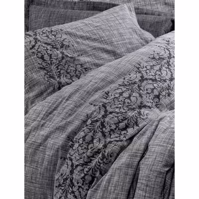 سرویس ملحفه کاتن باکس مدل Palin Sooty Gri تک نفره 3 تکه