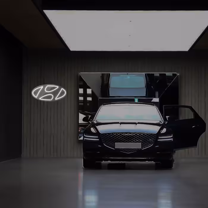 چراغ دیواری نئون دیزاین طرح Hyundai_WHT 