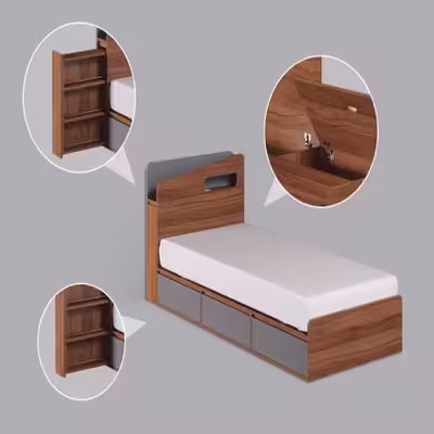 تخت خواب یک نفره مدل d1373 سایز 120×200 سانتی متر 