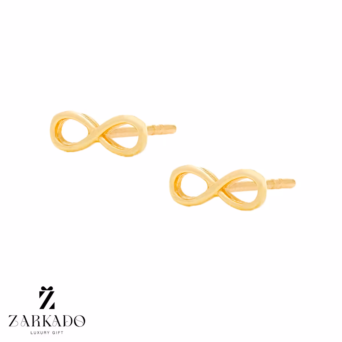 گوشواره میخی طلا طرح بی نهایت کد E20764