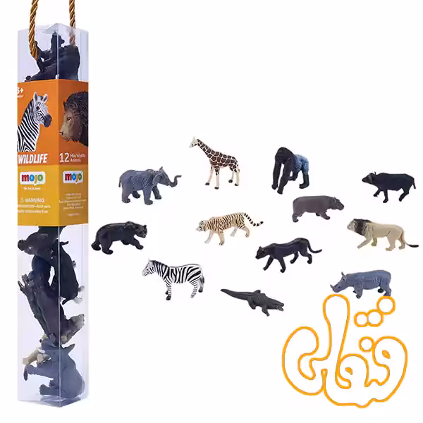 مجموعه 12 عددی حیوانات وحشی موجو Wild Animals Tube 380057