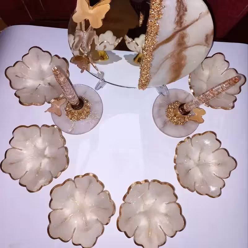 هفت سین سفید طلایی رزینی