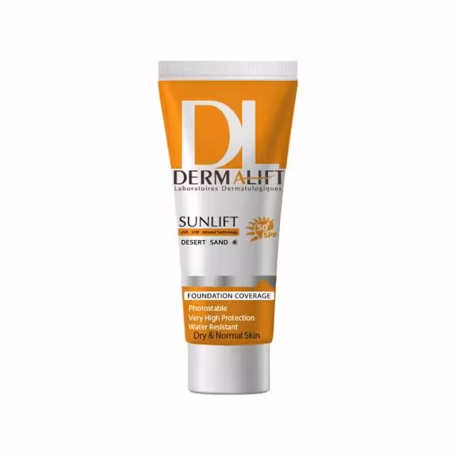 کرم ضد آفتاب SPF50 درمالیفت مناسب پوست های خشک و معمولی شماره 4 حجم 40 میلی لیتر – شن صحرایی