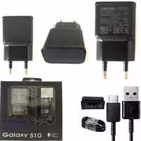 آداپتور شارژ با کابل Type-c فست Samsung Galaxy S10 مشکی