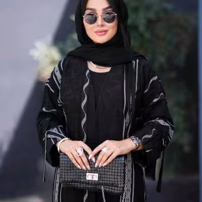 مانتو مجلسی مدل حریر ریش بلند عبایی