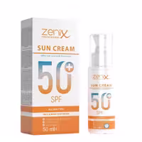 مشخصات، خرید و قیمت ضد آفتاب زنیکس Zenix با اس پی اف Spf 50 برای صورت و بدن حجم 50 میل ⭐️ ویان مارکت