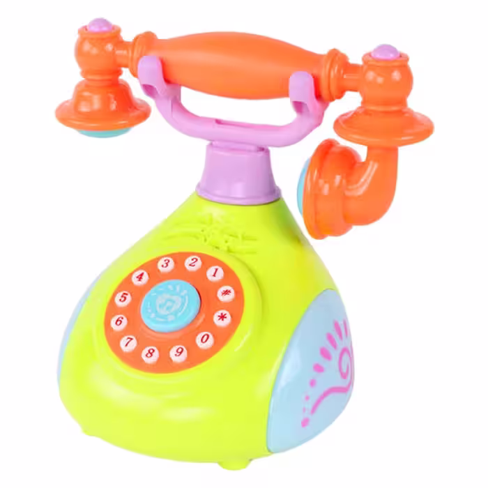 اسباب بازی مدل تلفن کلاسیک طرح موزیکال و باتری خور کد HJ-8063
