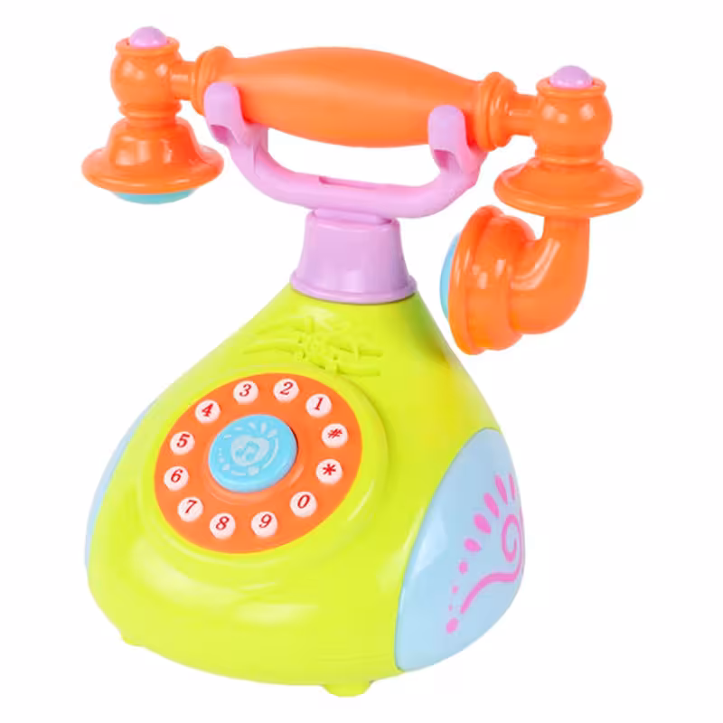 اسباب بازی مدل تلفن کلاسیک طرح موزیکال و باتری خور کد HJ-8063