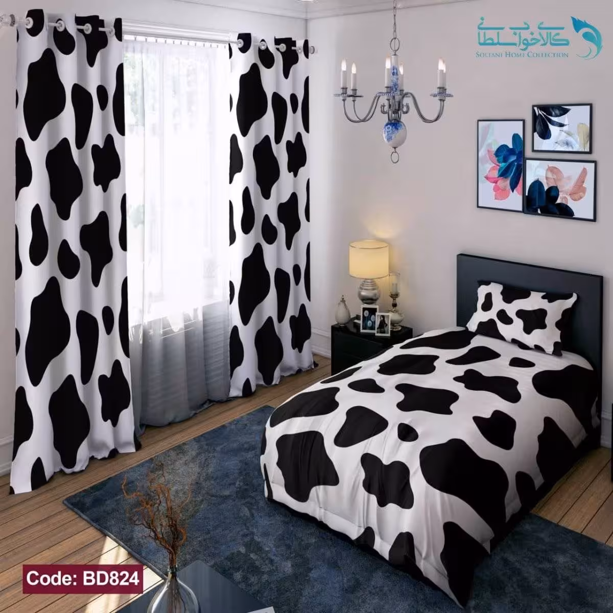 روتختی طرح گاوی یکنفره کد BD824