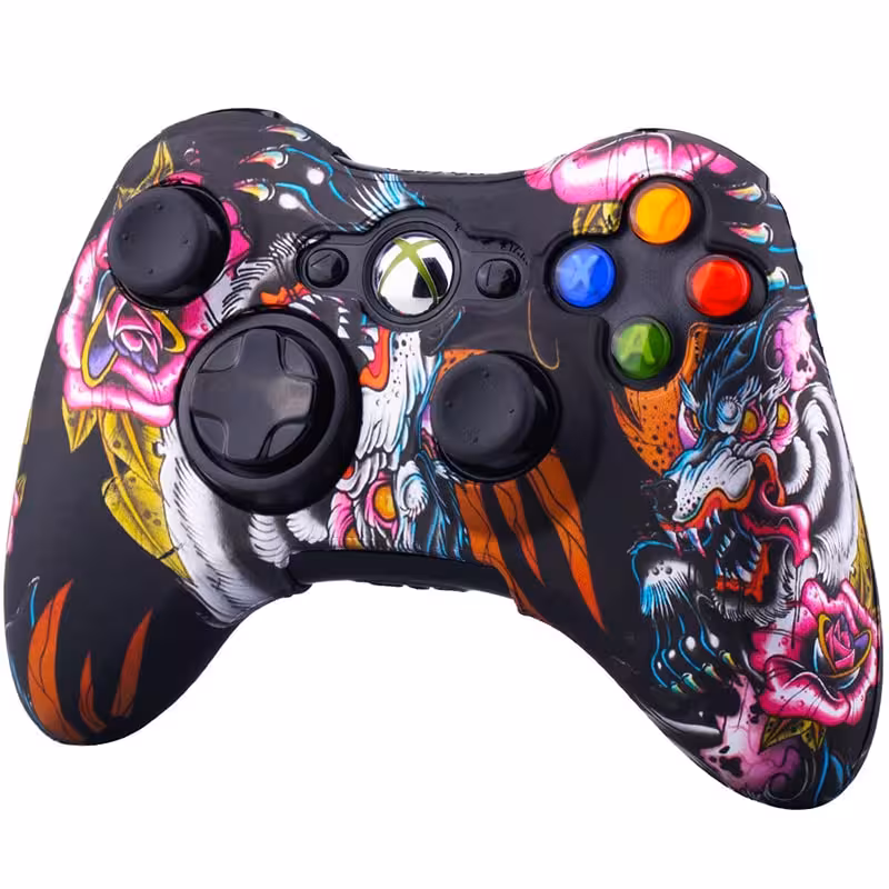 محافظ دسته XBOX 360 طرح اژدها و گل مشکی