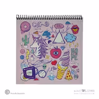 دفتر100برگ نقاشی خشتی سیم از بالا هیرمندپیپر