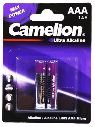 باطری نیم قلمی کملیون مدل اولترا آلکالاین کارتی 2 عددی