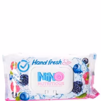 دستمال مرطوب دست و صورت تمام سنین میوه ای درب دار نینو