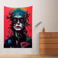 پوستر پارچه ای فیانی طرح تپستری بلک لایت ZOMBIE کد F50