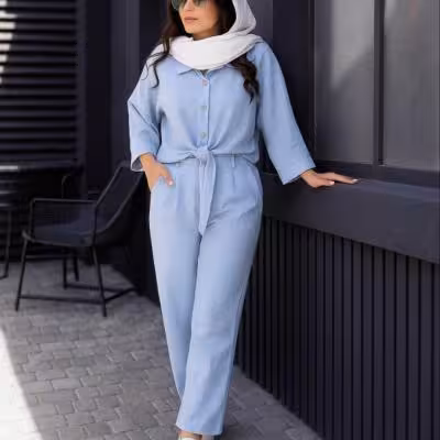 ست شومیز شلوار کراش پفکی