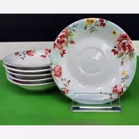 نعلبکی چینی تقدیس مدل گل کاملیا بسته 6 عددی ارسال رایگان