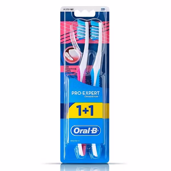 مسواک دو عددی اورال بی مدل Pro Expert مخصوص دندان های حساس