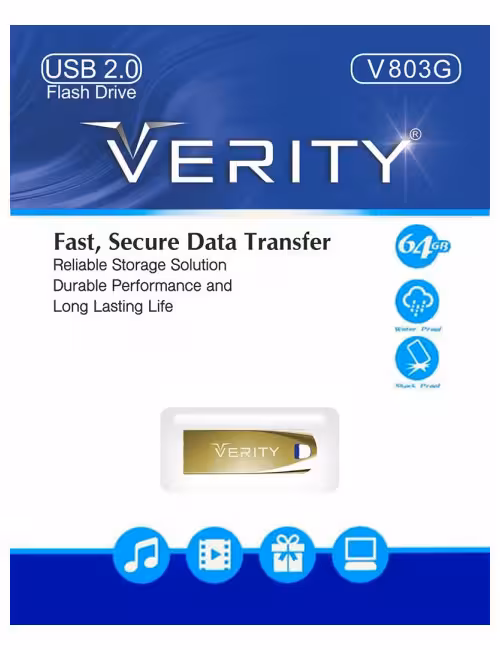 فلش مموری فلزی وریتی مدل V803G ظرفیت 64 گیگابایت