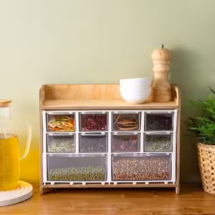 جا ادویه 10 کشو دسته دار بزرگ