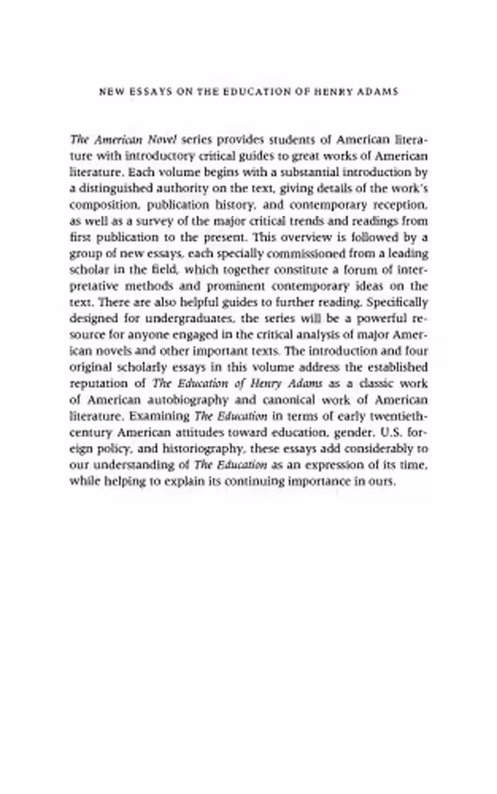 خرید و دانلود نسخه کامل کتاب New Essays on The Education of Henry Adams (The American Novel)