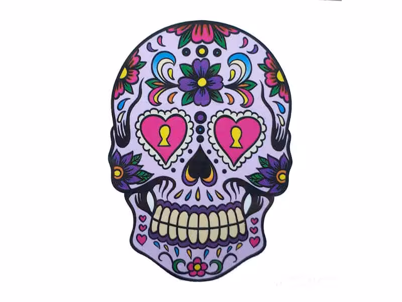 تاتو موقت طرح اسکلت گل دار رنگی