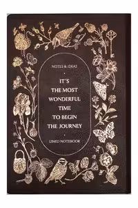 دفتر luxury leather a5 notebook with gold foil-time to bloom