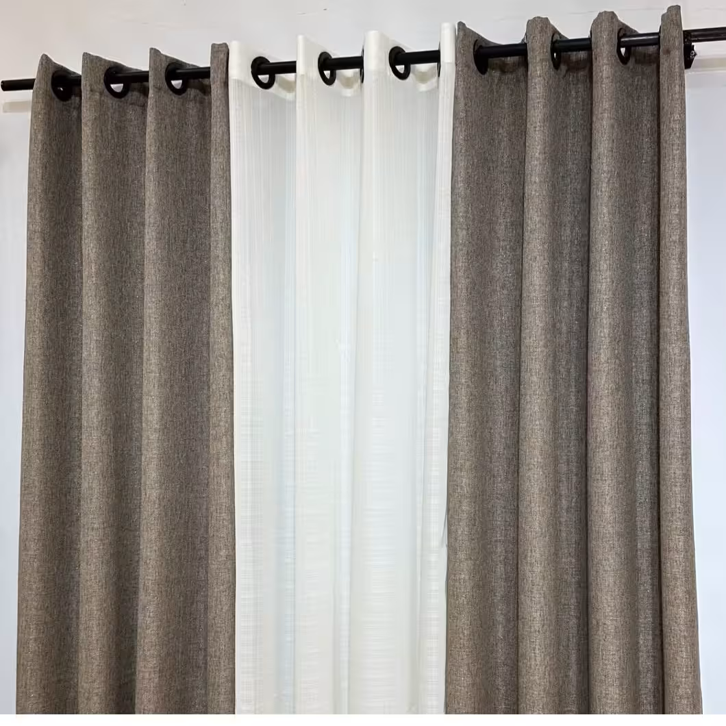 پرده پانچی پذیرایی و اتاق خواب کتان پانچ پنجره 1تا2 متری قد280