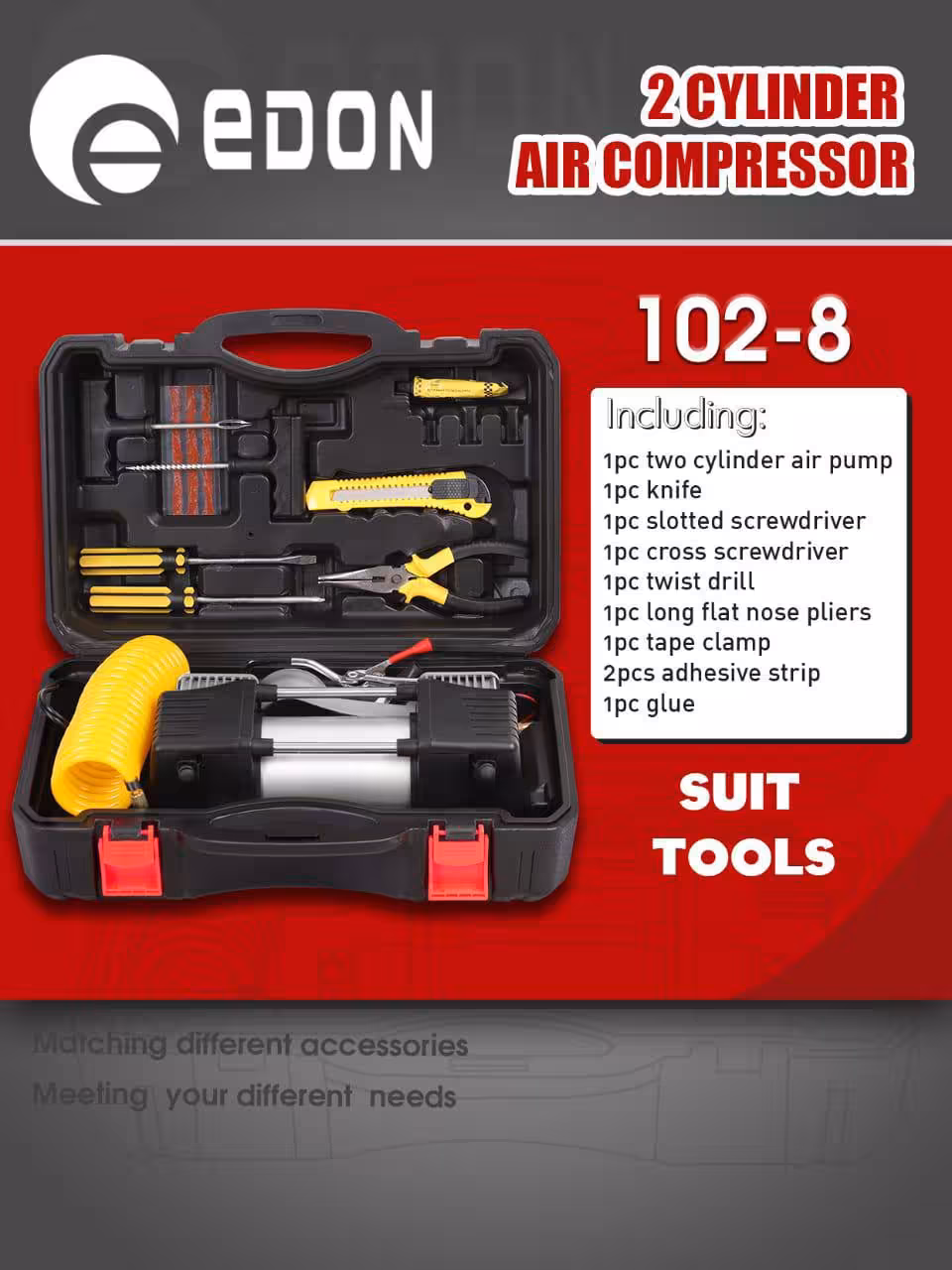 کمپرسور فندکی دو سیلندر ادون مدل 102-8