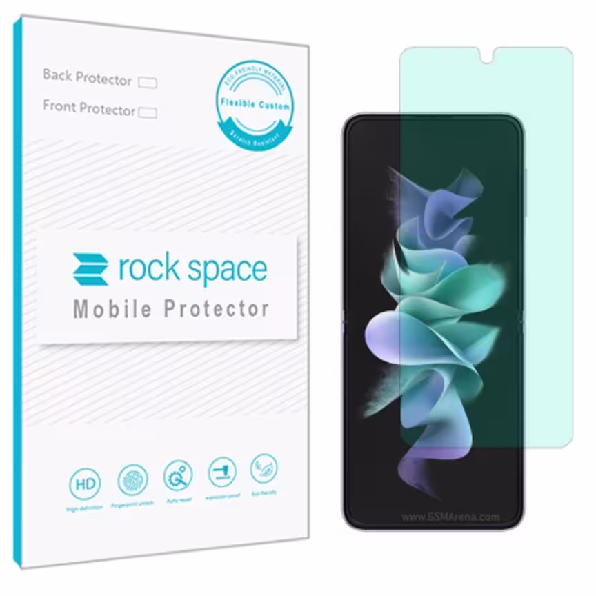گلس سامسونگ Z Flip3 5g مدل نانو هیدروژل گرین لایت برند راک اسپیس