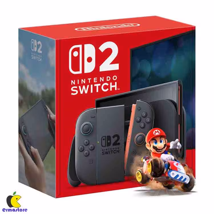 خرید نینتندو سوییچ 2 با بازی Mario Kart World رنگ سیاه (بازی بصورت کد)