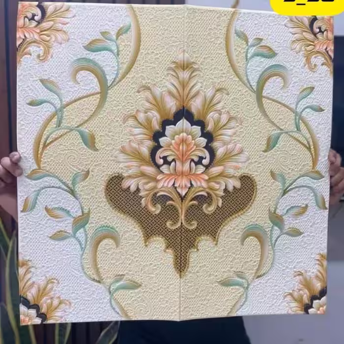 دیوارپوش فومی پشت چسبدار داماس 7 ابعاد 70در70 cm ضخامت 5میل