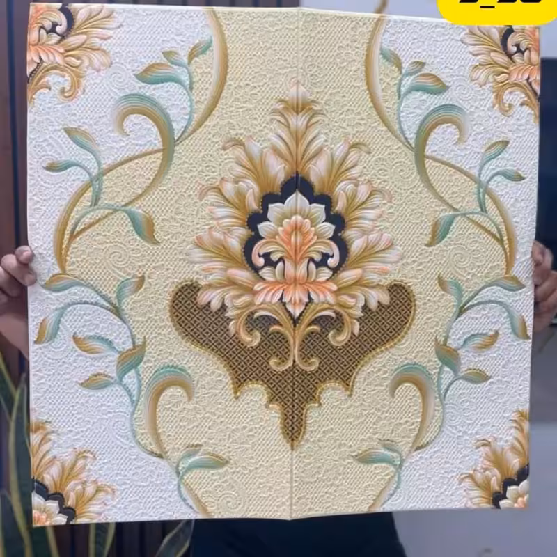 دیوارپوش فومی پشت چسبدار داماس 7 ابعاد 70در70 cm ضخامت 5میل