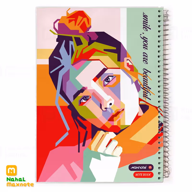 دفتر 100 برگ سیمی طلقی (پـرتره) کد 9136.طرح 2