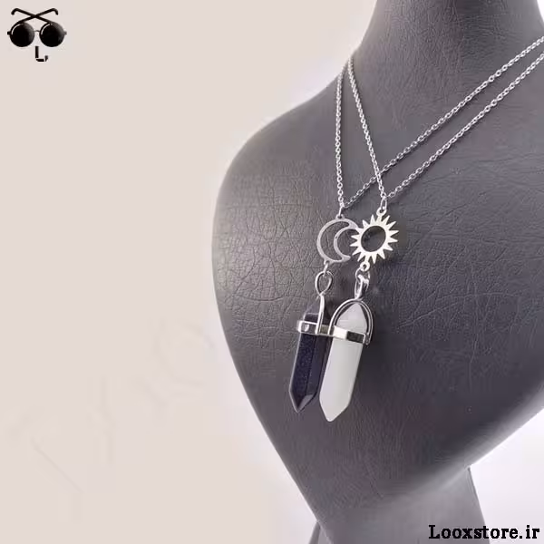 گردنبند عاشقانه ست منشوری مدل ماه و خورشید