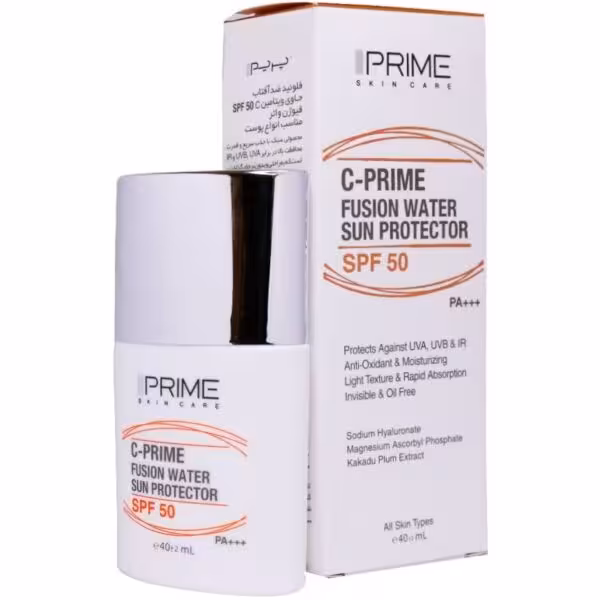 ضد آفتاب فیوژن واتر پرایم SPF 50 مناسب انواع پوست حجم 40 میلی لیتر - بی رنگ